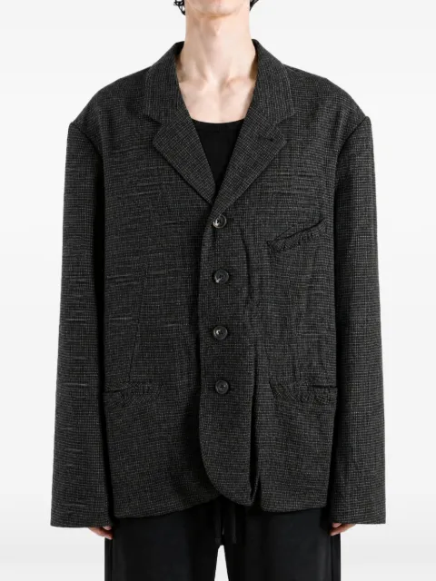 Ziggy Chen check-pattern notched-lapel jacket