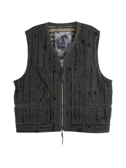 Ziggy Chen paint-splatter herringbone gilet