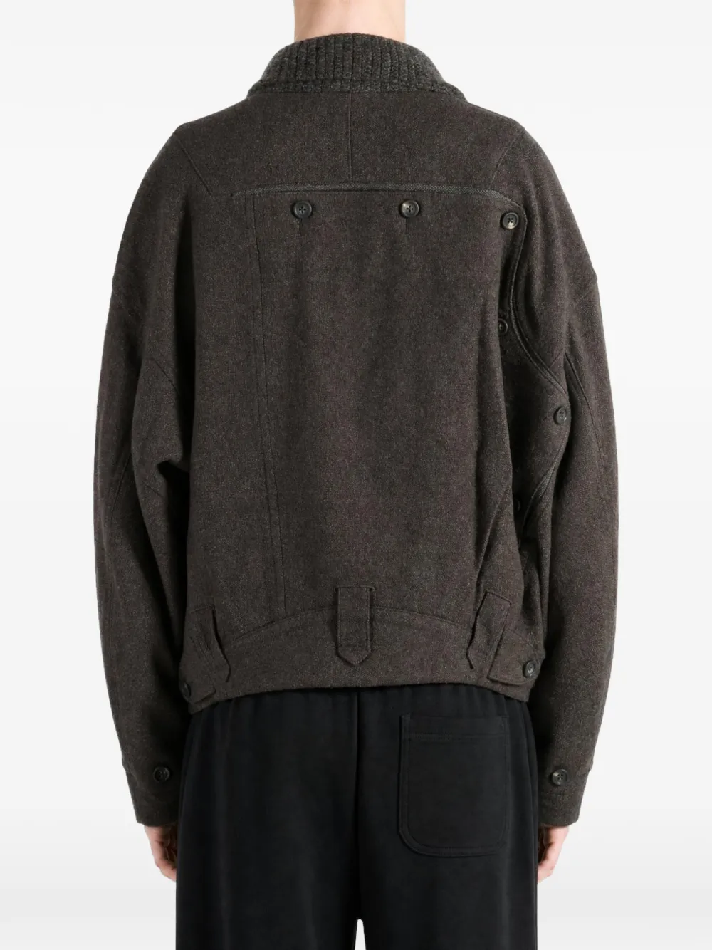 Ziggy Chen asymmetric-front shawl-collar jacket Bruin