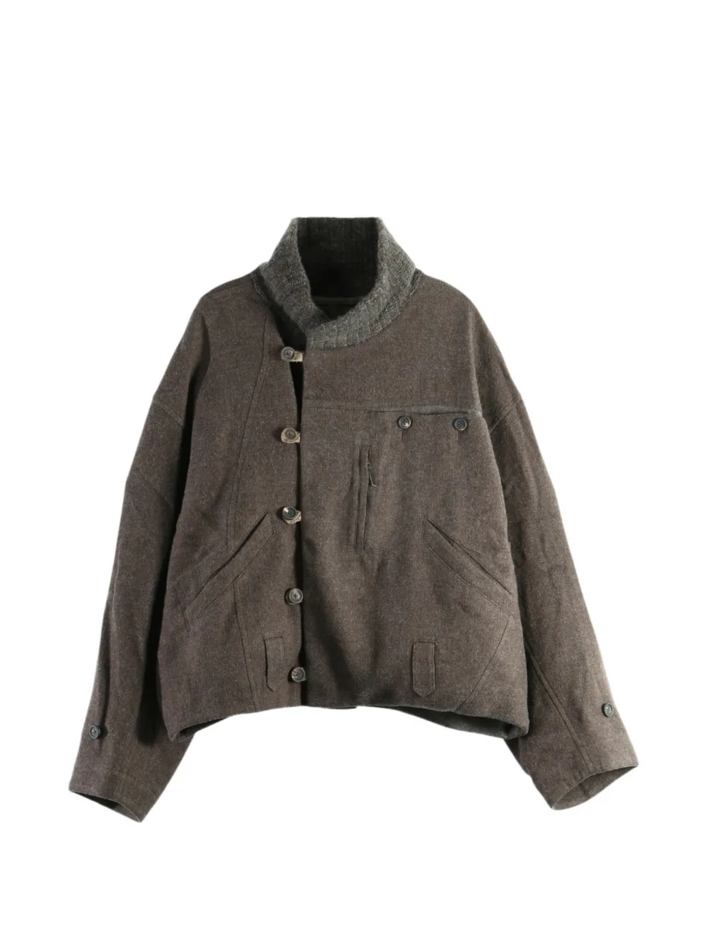 Ziggy Chen asymmetric-front shawl-collar jacket Bruin