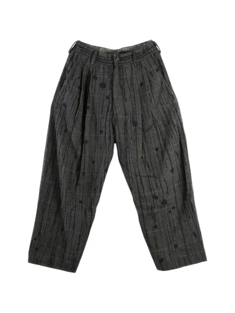 Ziggy Chen paint-splatter pleated trousers