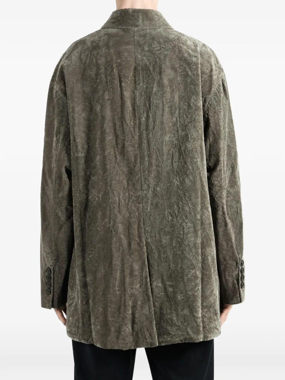 Ziggy Chen crushed-velvet blazer Grijs