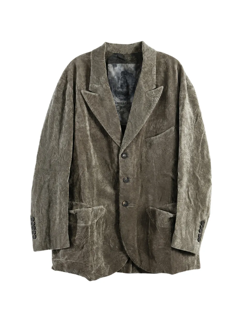 Ziggy Chen crushed-velvet blazer Grijs