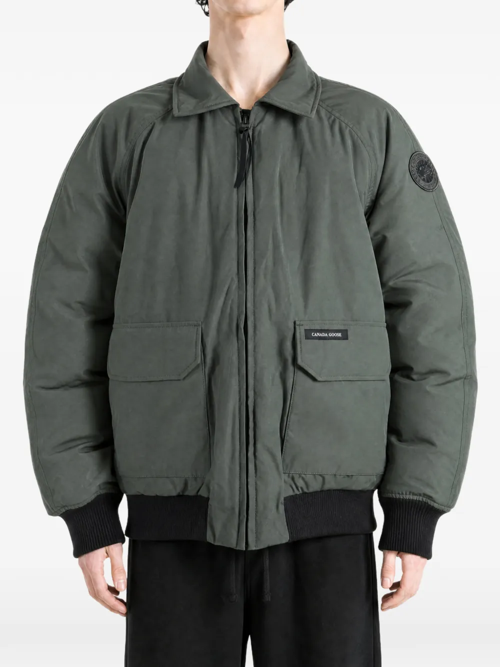 Canada Goose 미미코 로고 패치 보머 재킷 | 그린 | Image 1
