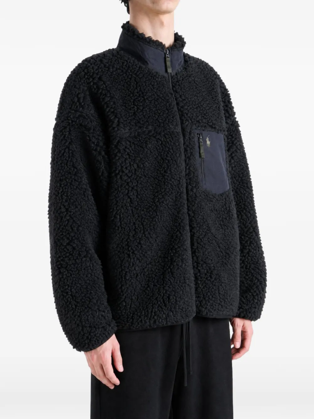 Polo Ralph Lauren Fleece jack met rits Zwart