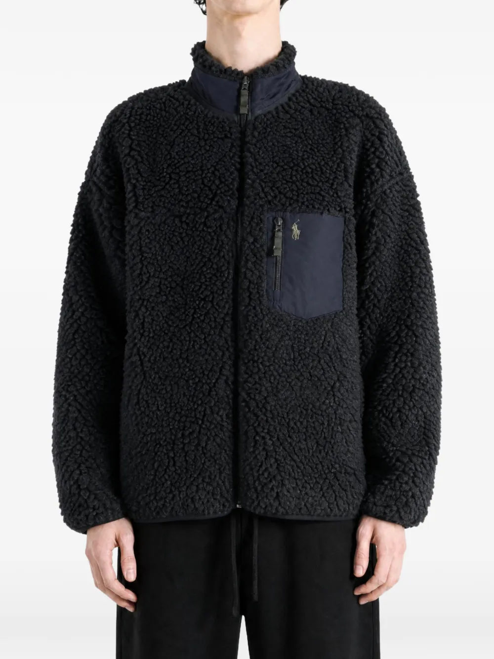 Polo Ralph Lauren Fleece jack met rits Zwart