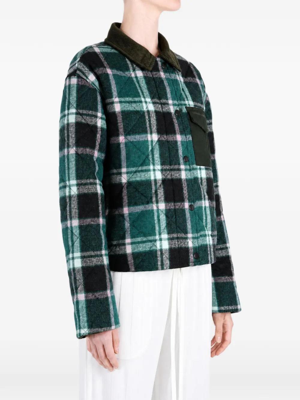 Canada Goose Terra quilted plaid-check jacket Groen