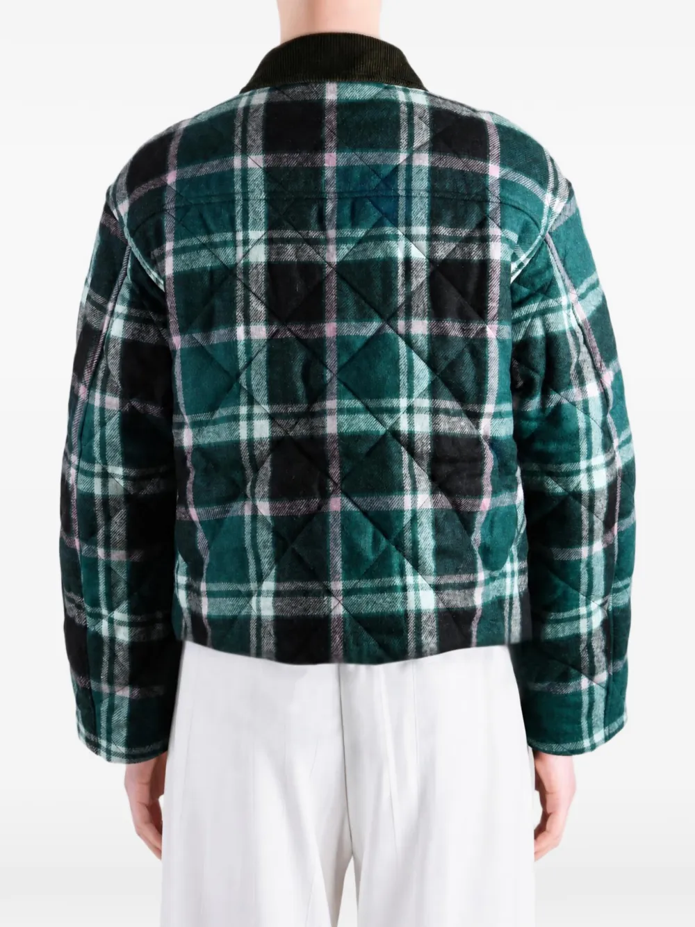 Canada Goose Terra quilted plaid-check jacket Groen