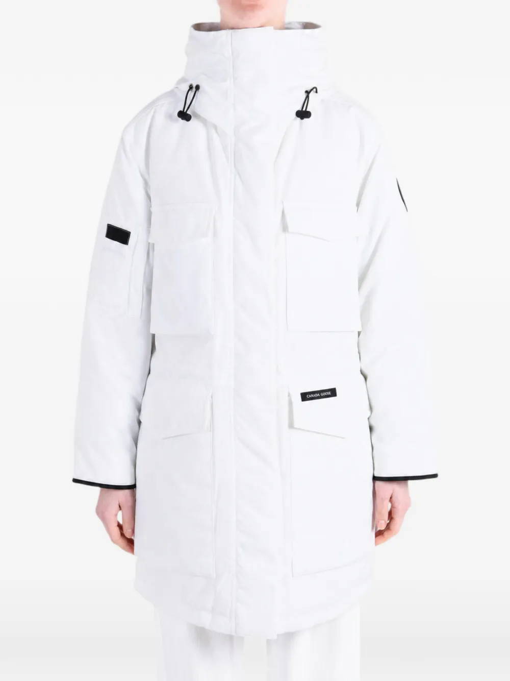Canada Goose Erie hooded multi-pocket coat Wit