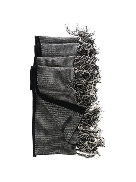 Ziggy Chen fringed-edge textured-knit scarf