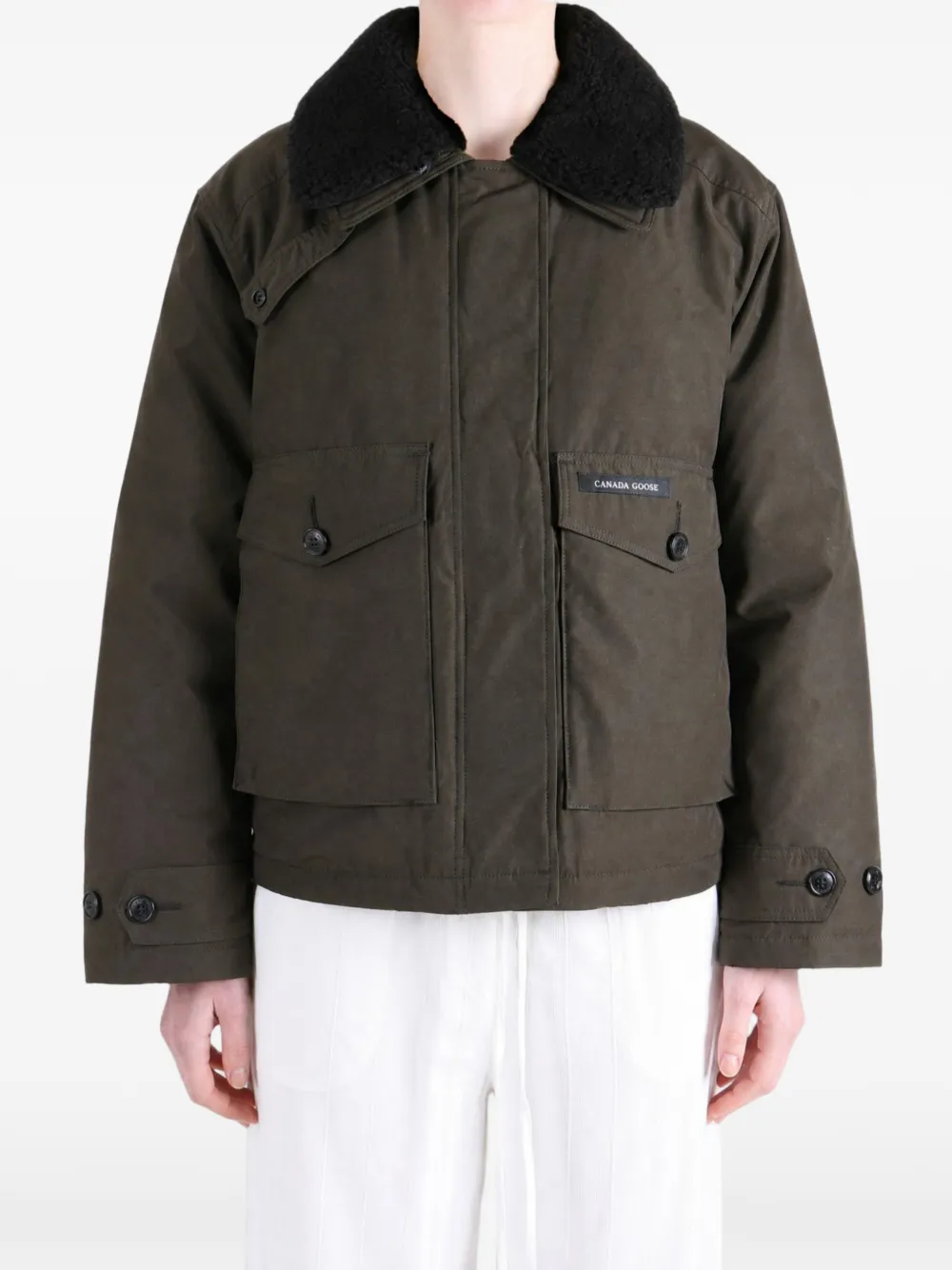 Canada Goose Scout shearling-collar pocket-detail jacket Bruin