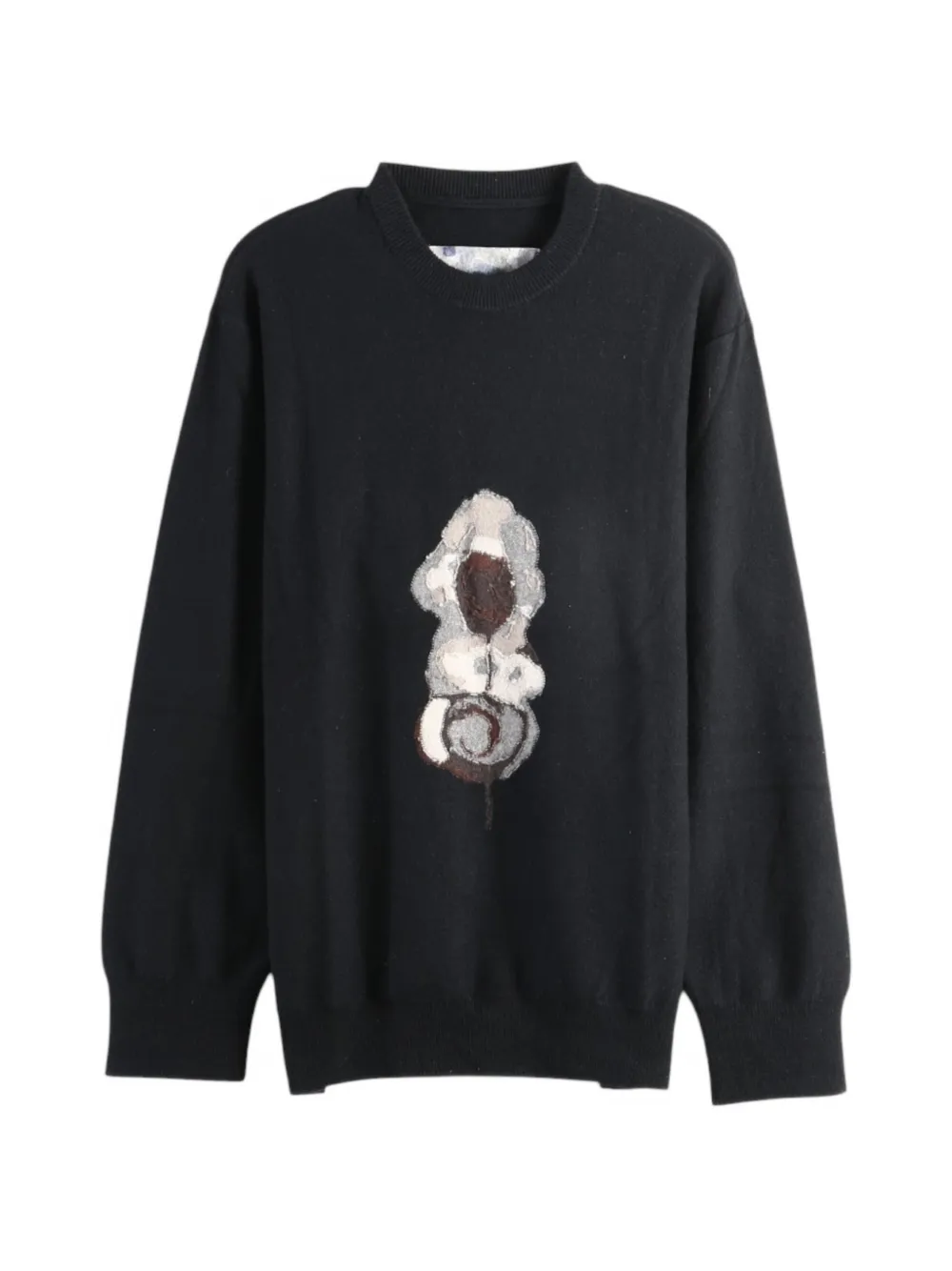 Ziggy Chen intarsia-knit long-sleeve sweater - Noir Ziggy Chen intarsia-knit long-sleeve sweater - Noir
