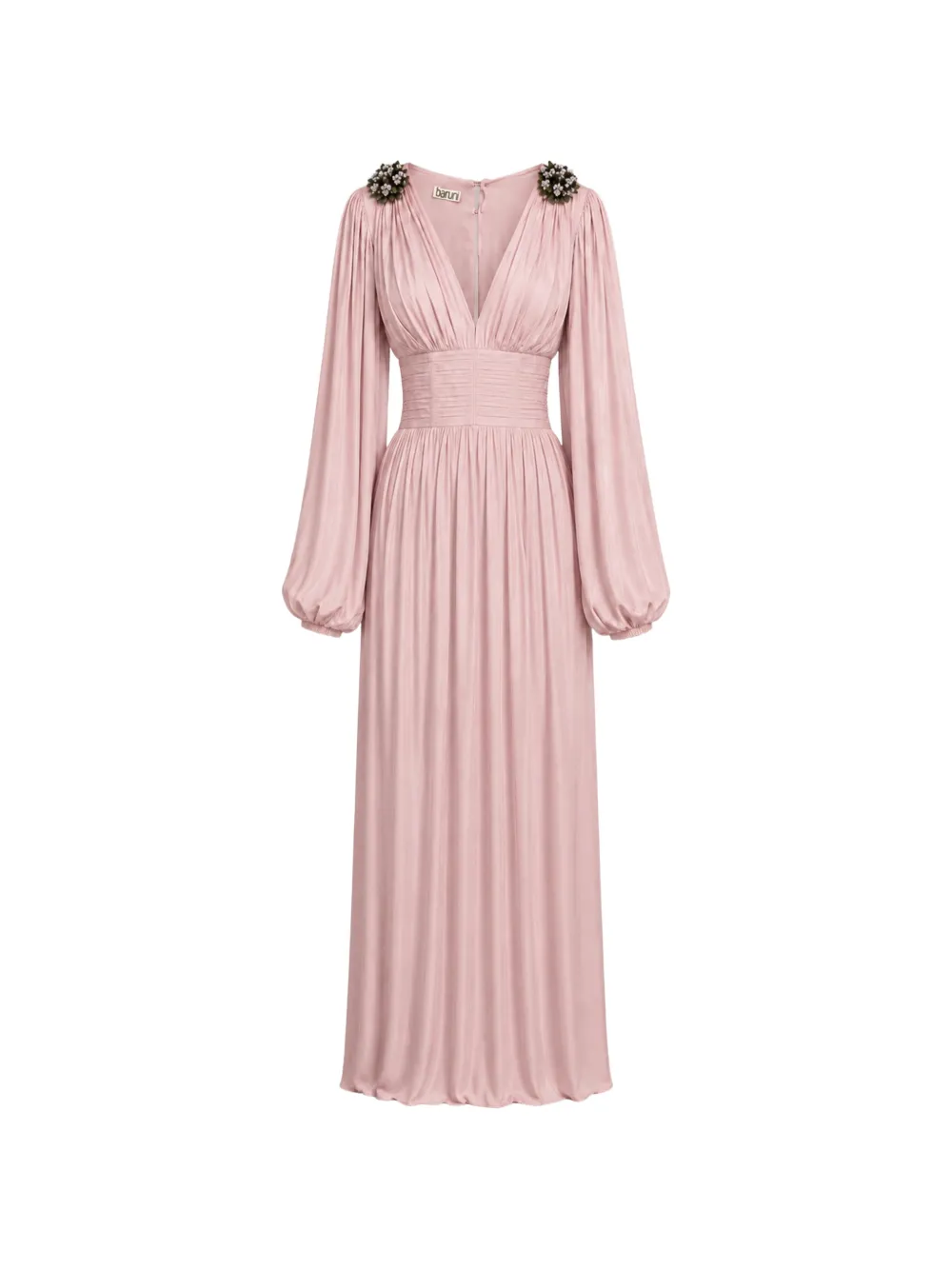 Baruni Layan floral-embellished ruched maxi dress