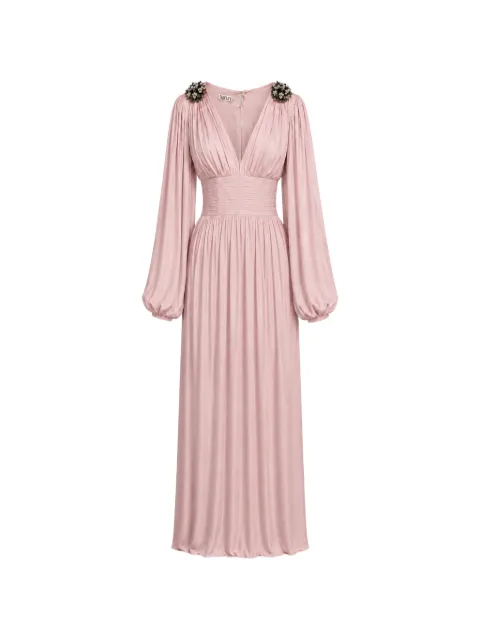 Baruni Layan floral-embellished ruched maxi dress
