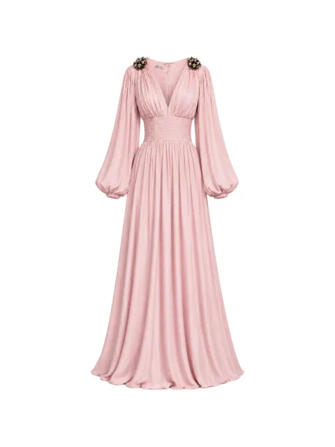 Baruni Layan floral-embellished ruched maxi dress