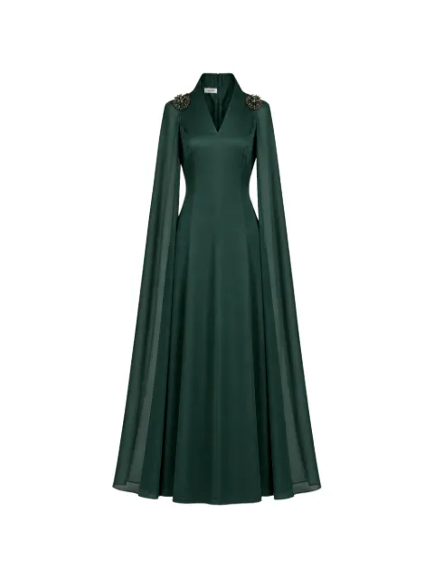 Baruni Diala embellished cape-sleeve maxi dress