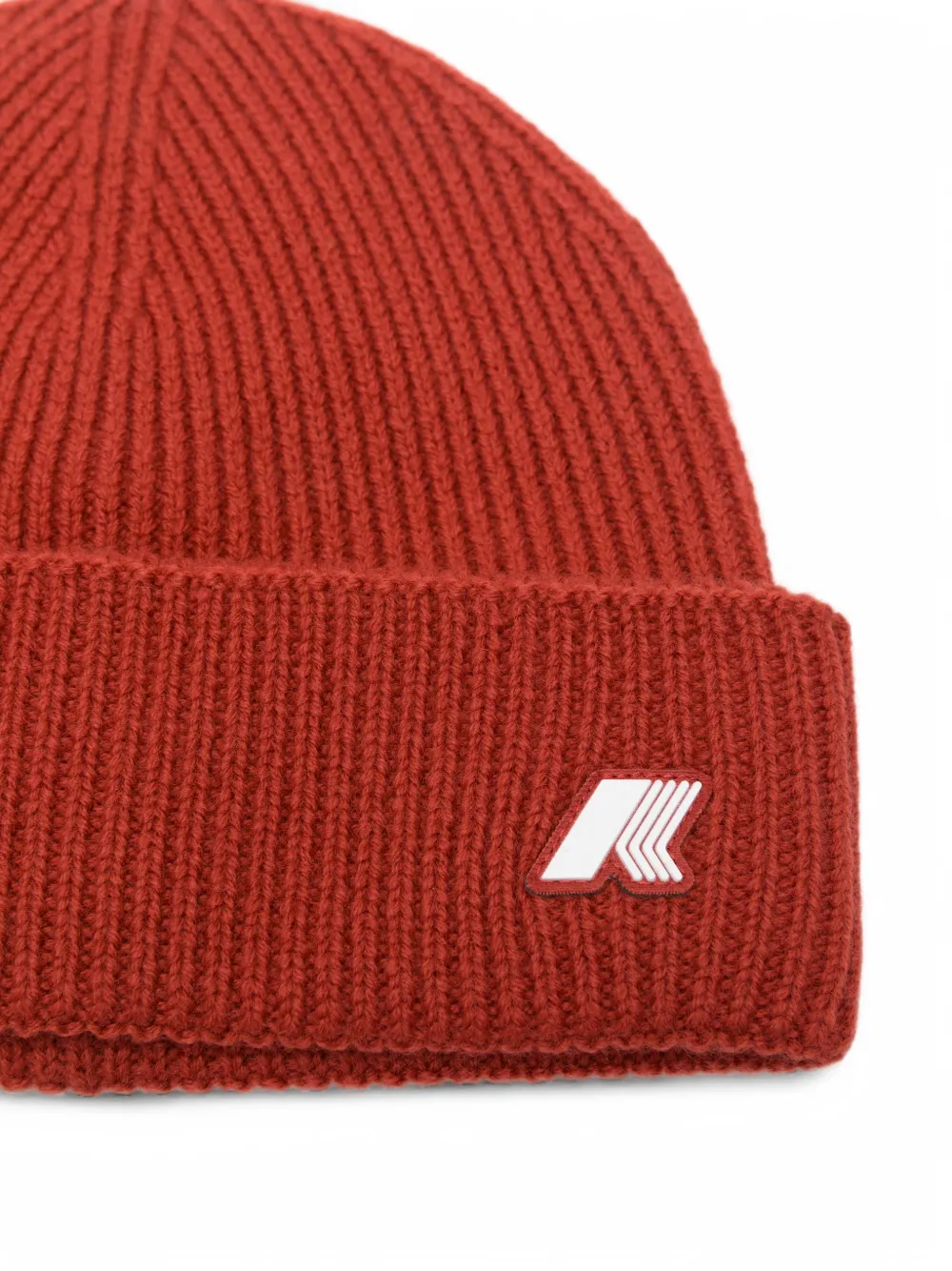 K-Way Brice ribbed-knit beanie hat Rood