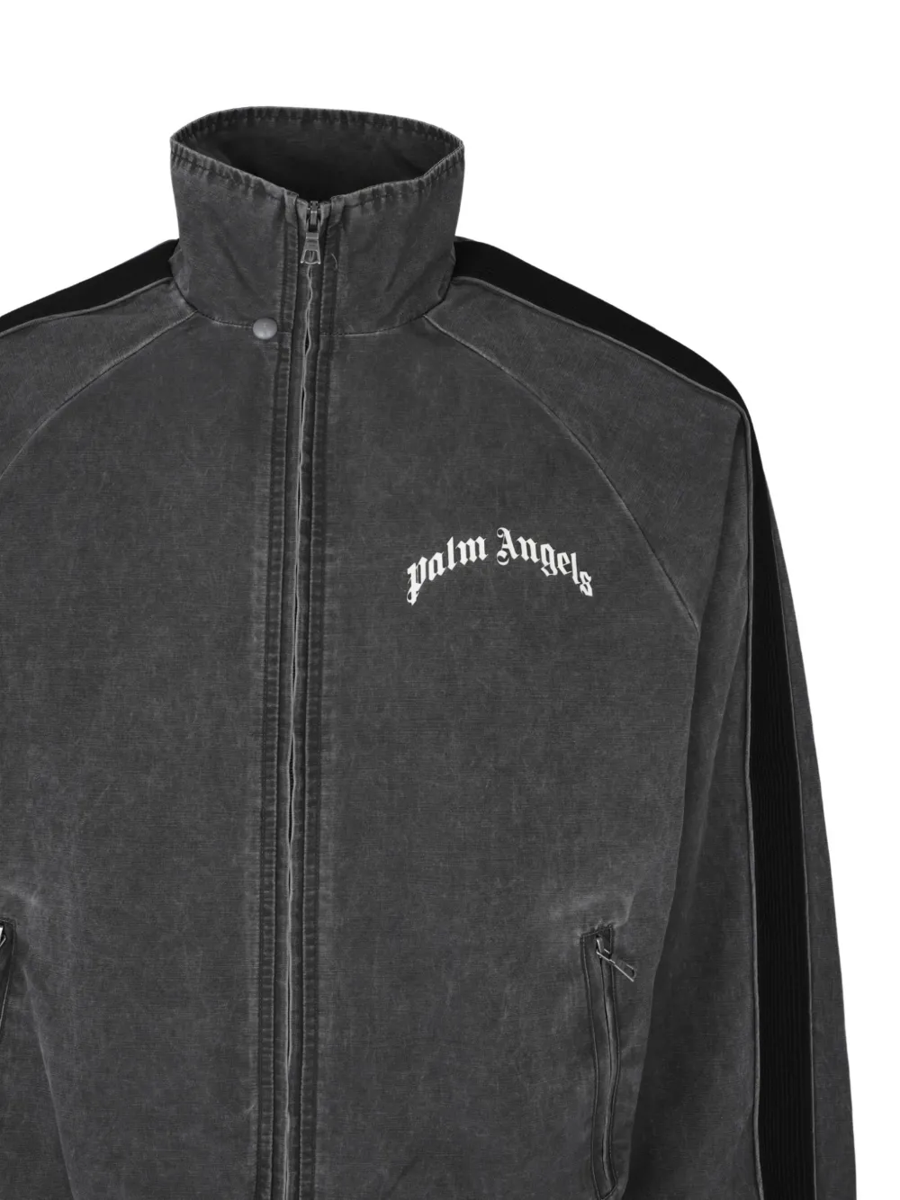 Palm Angels Curved Logo windbreaker Grijs