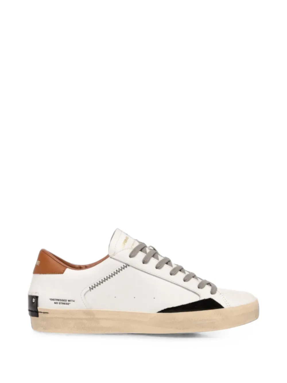 Crime London Distressed Leather Sneakers In Multi
