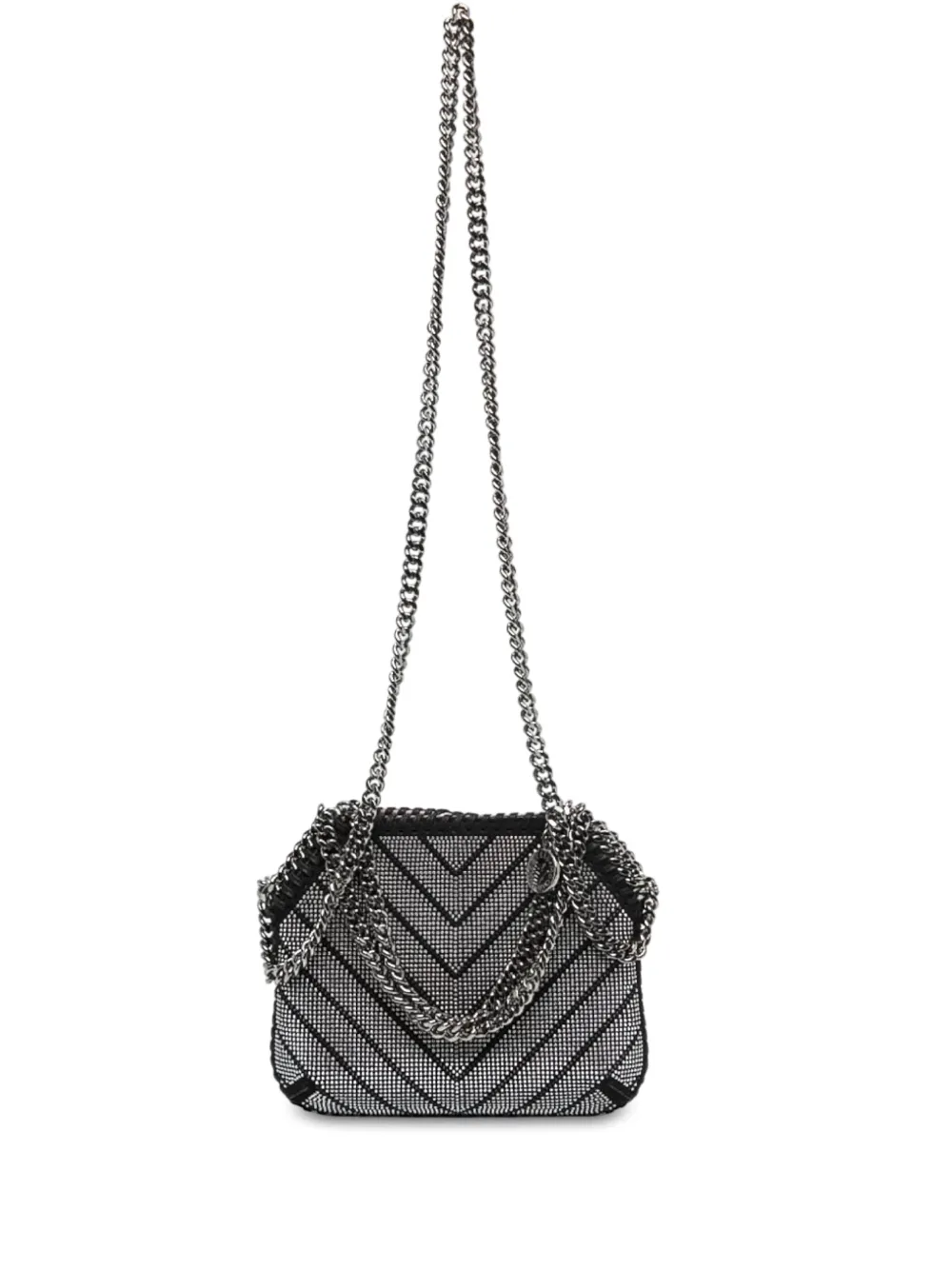 Stella McCartney Pre-Owned 2020-2026 Nano Shaggy Deer Chevron Hotfix Falabella satchel - Schwarz