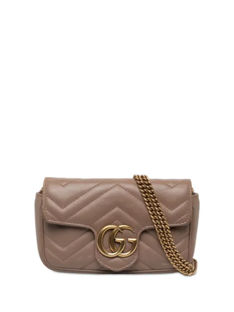 Gucci Pre-Owned Borsa a tracolla GG Marmont mini in pelle matelassé con battente 2000-2015