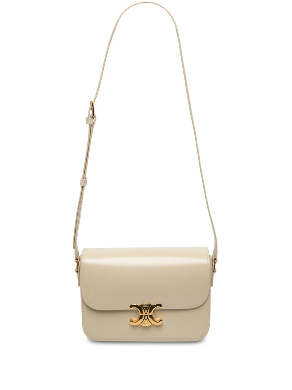 Celine Pre-Owned 2024 Classique Shiny Calfskin Triomphe crossbody bag - Braun