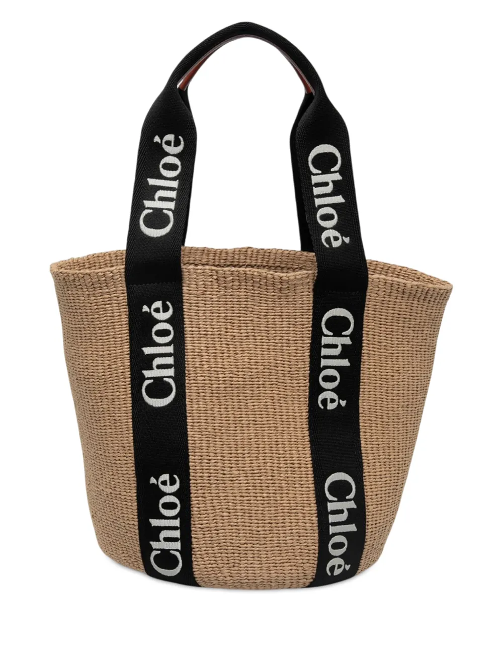 Chloé Pre-Owned 2026 Large Raffia Woody Basket tote bag - Neutrals
