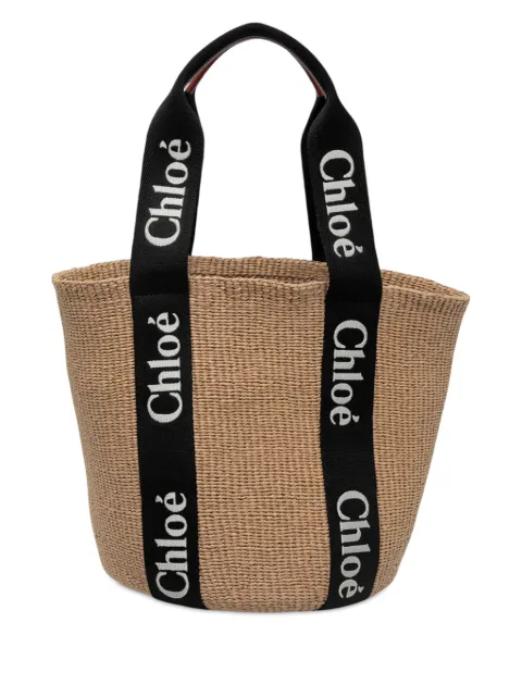 Chloé Pre-Owned tote Woody Basket grande de rafia 2026