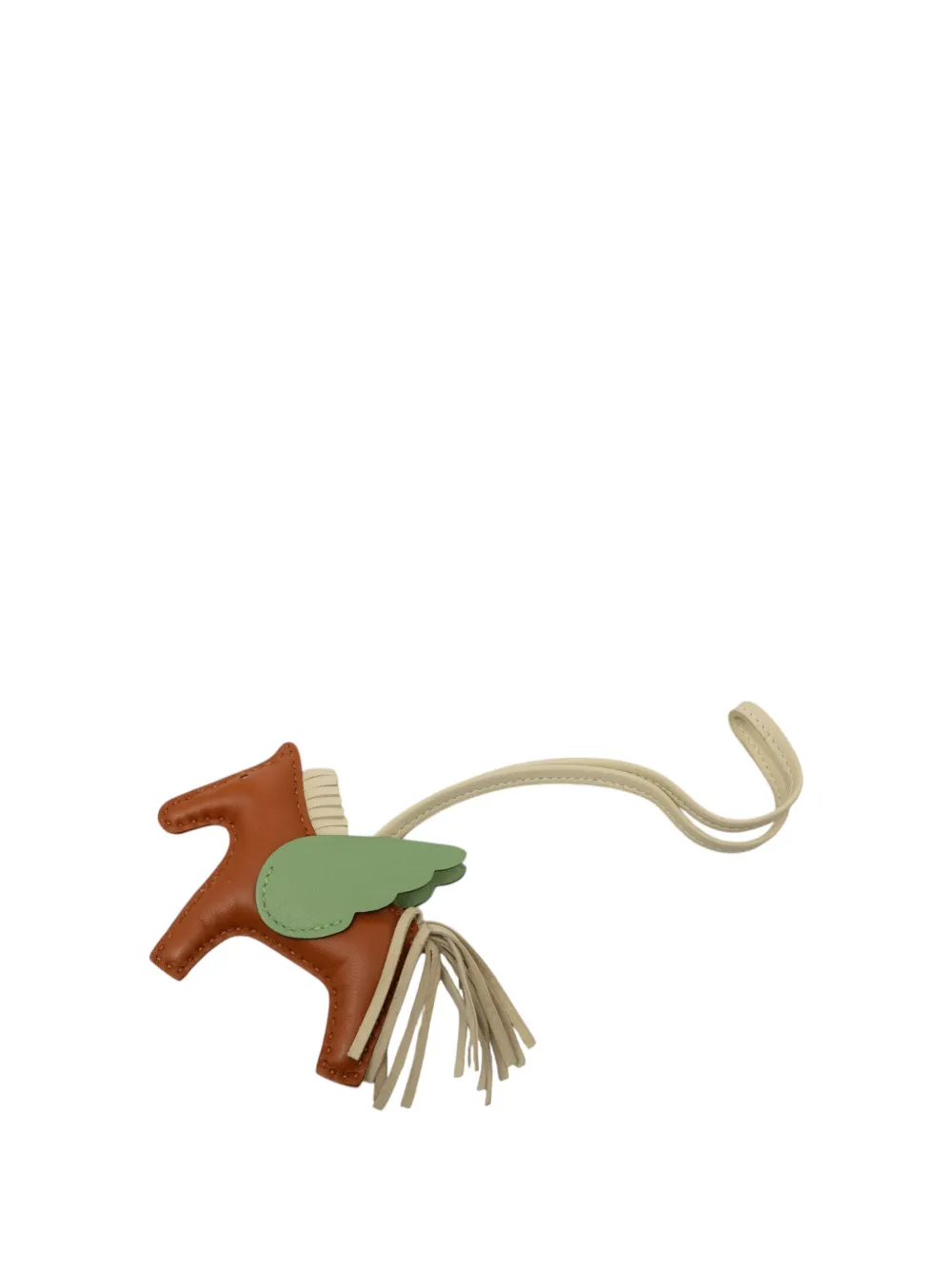 Hermès Pre-Owned 2023 Milo Lambskin and Swift GriGri Rodeo Pegasus Bag Charm PM key chain - Braun