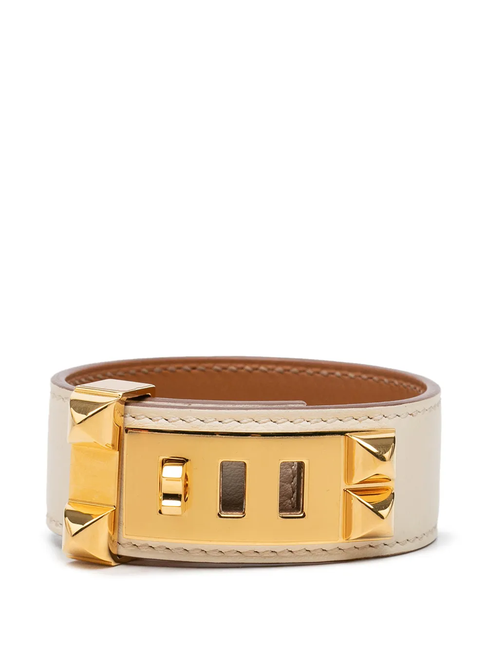 Hermès Pre-Owned 2021 Swift and Gold Plated Collier de Chien Bracelet costume bracelet - Braun