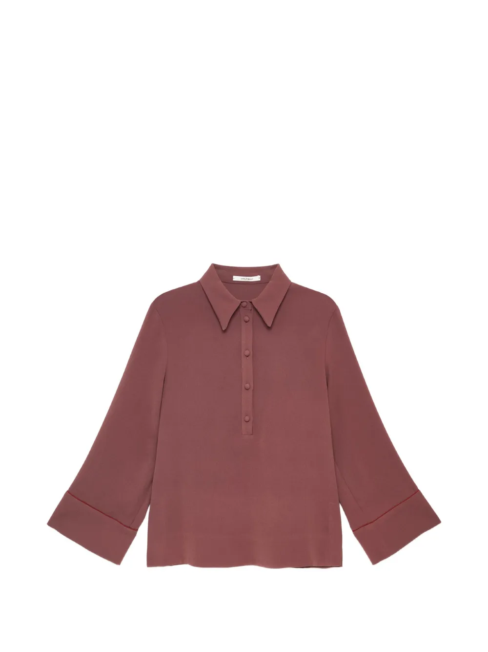 MALIPARMI polo-collar long sleeve shirt - Red