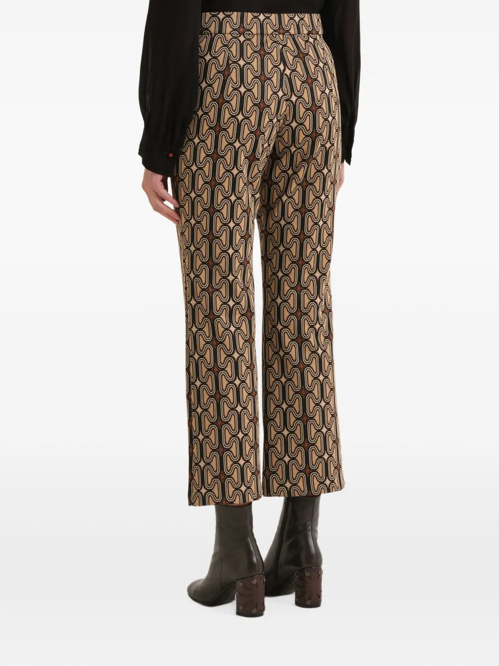 MALIPARMI jacquard-interlock chain-motif trousers Bruin
