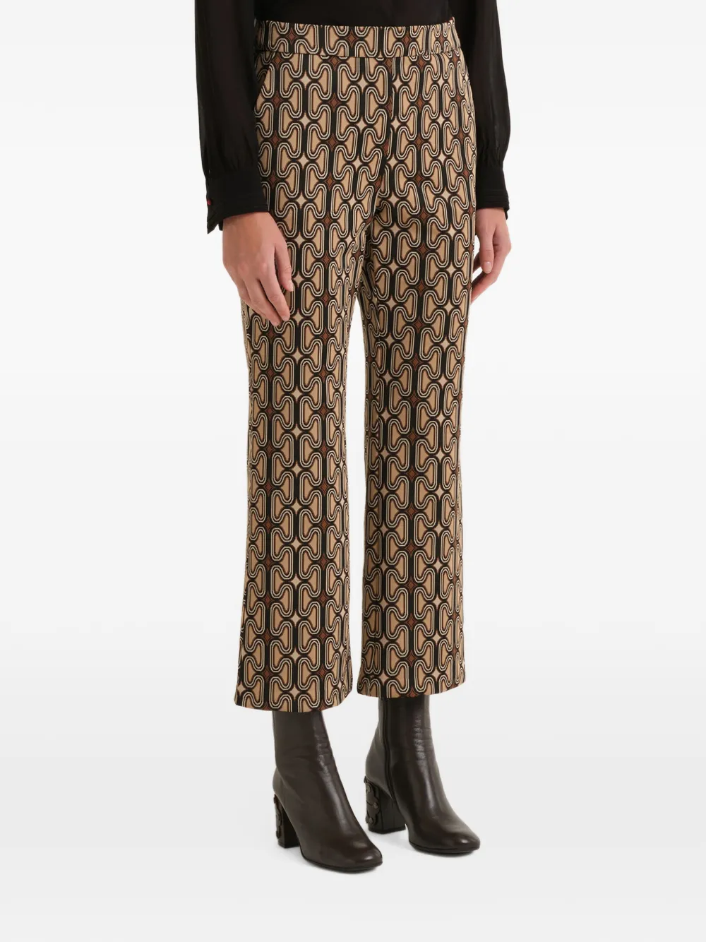 MALIPARMI jacquard-interlock chain-motif trousers Bruin
