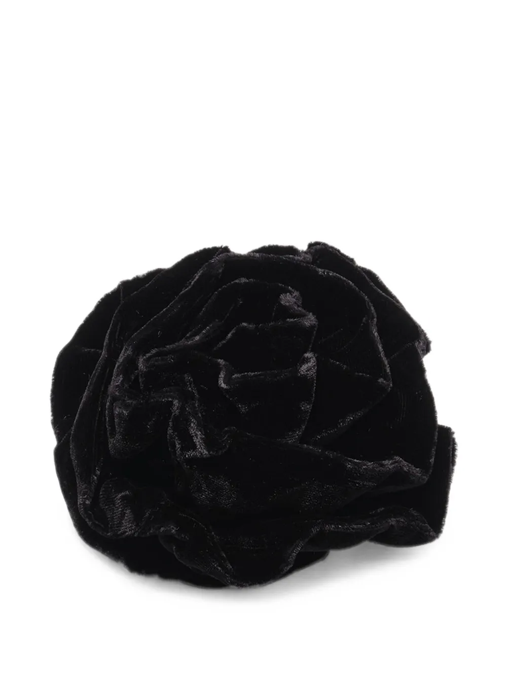 MALIPARMI velvet rose-shaped brooch - Noir MALIPARMI velvet rose-shaped brooch - Noir