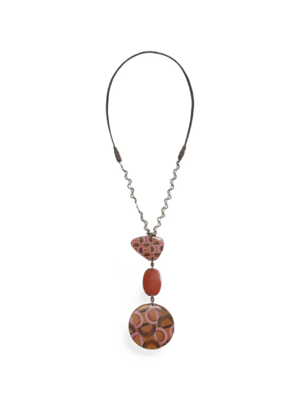 MALIPARMI Prints Inside patchwork resin necklace - Grigio