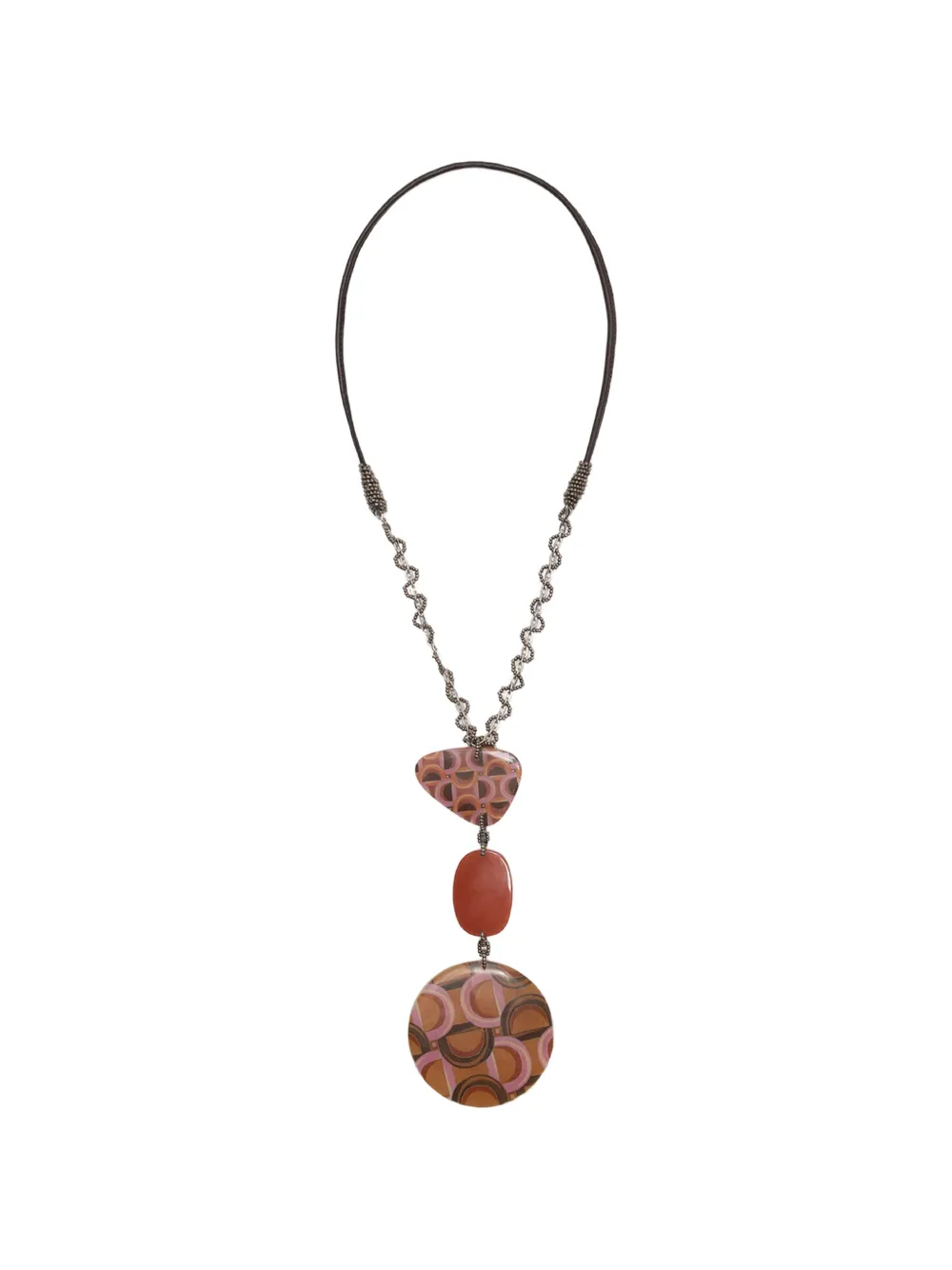 MALIPARMI Prints Inside patchwork resin necklace - Grau