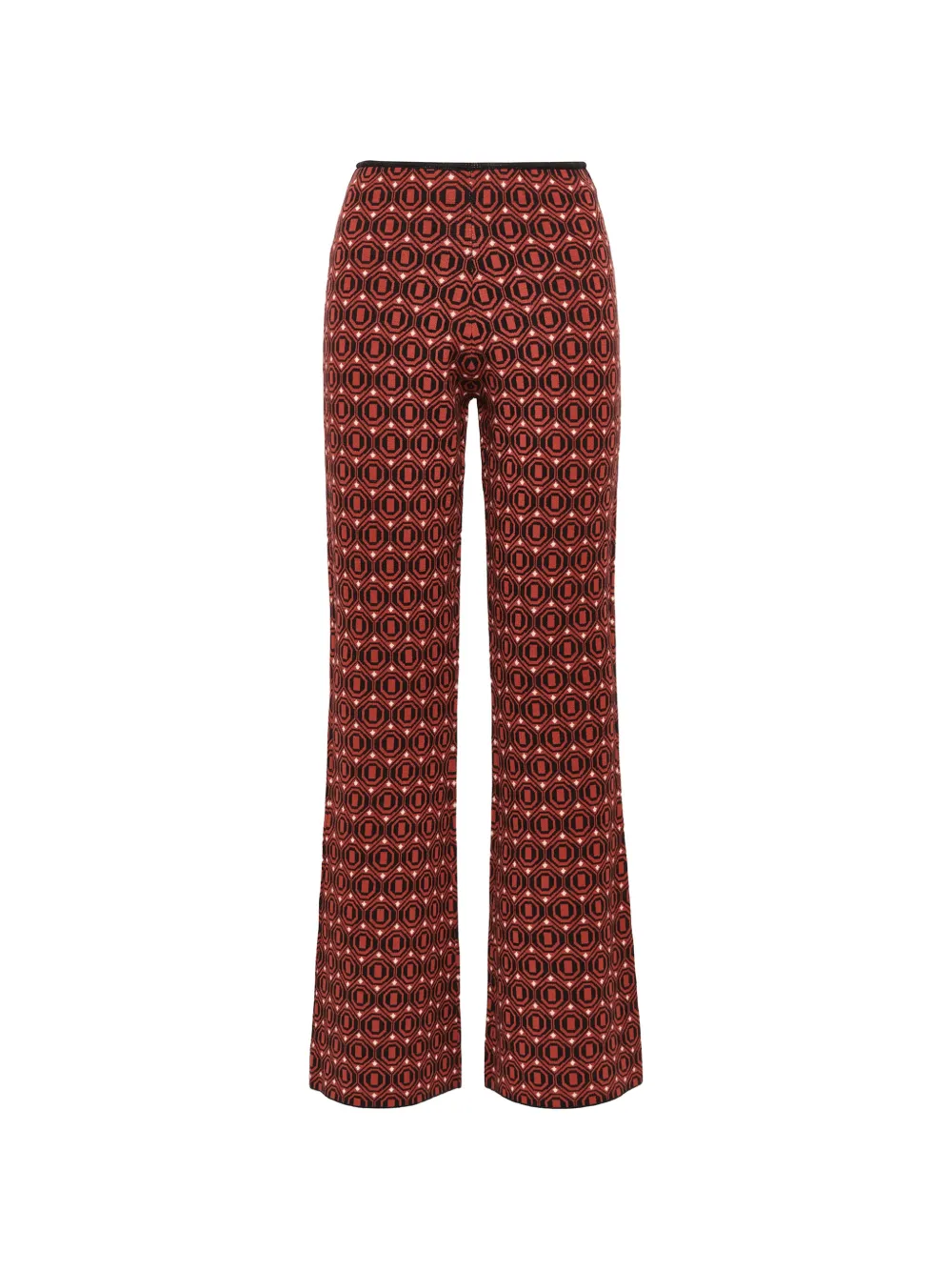MALIPARMI Gebreide straight broek met jacquard Rood