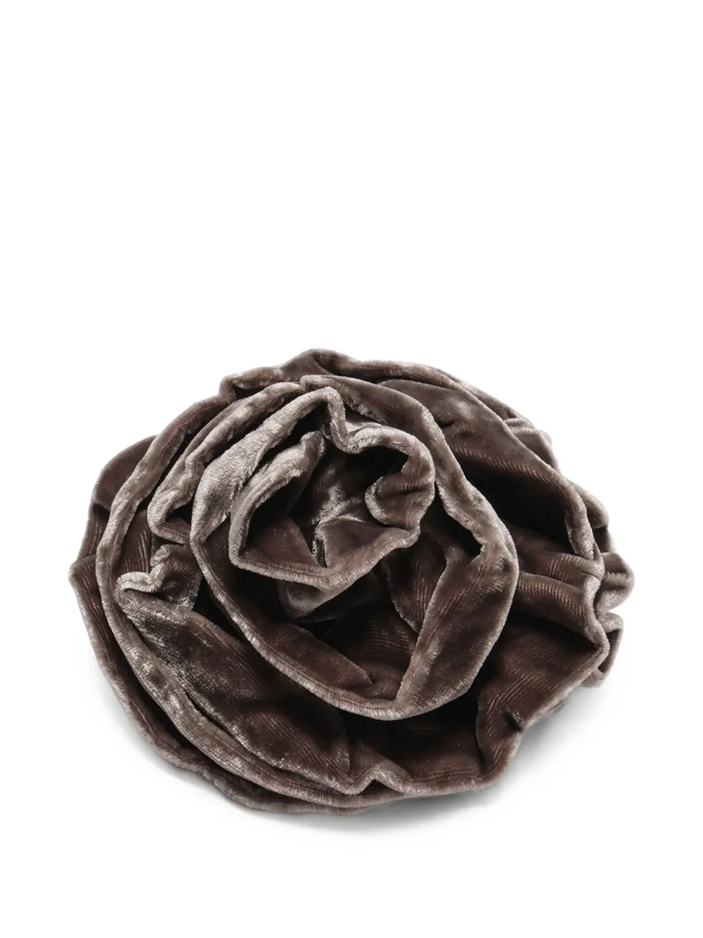 MALIPARMI rose velvet brooch - Marron MALIPARMI rose velvet brooch - Marron