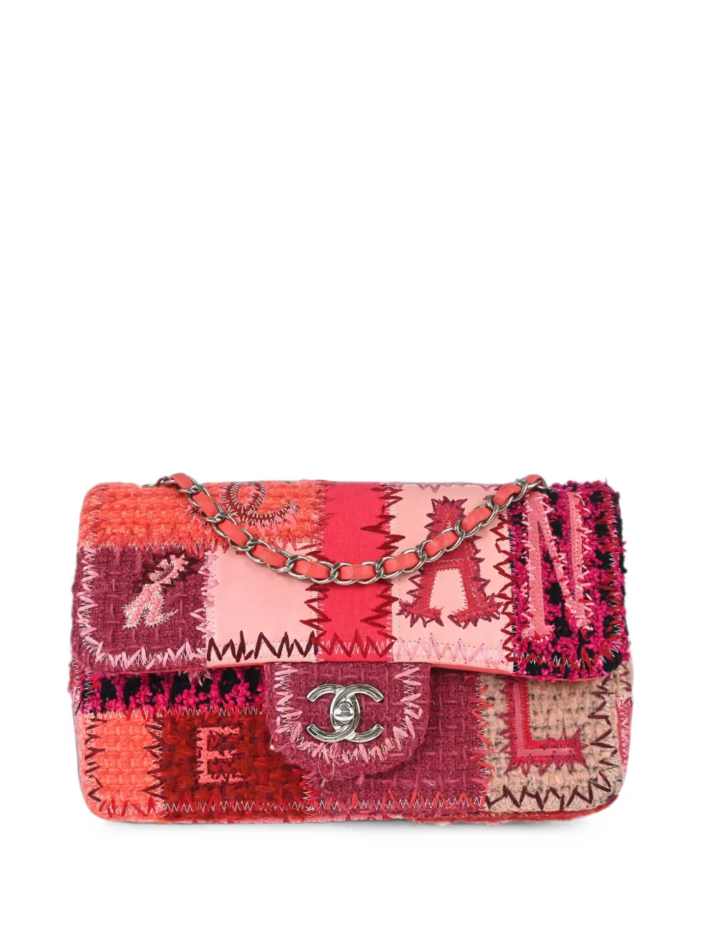 CHANEL Pre-Owned 2017 Single Flap patchwork shoulder bag - Rosa