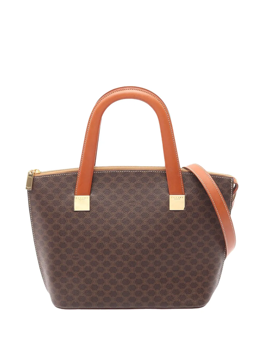 Celine Pre-Owned 2000-2026 Macadam Coated Canvas satchel - Marrone