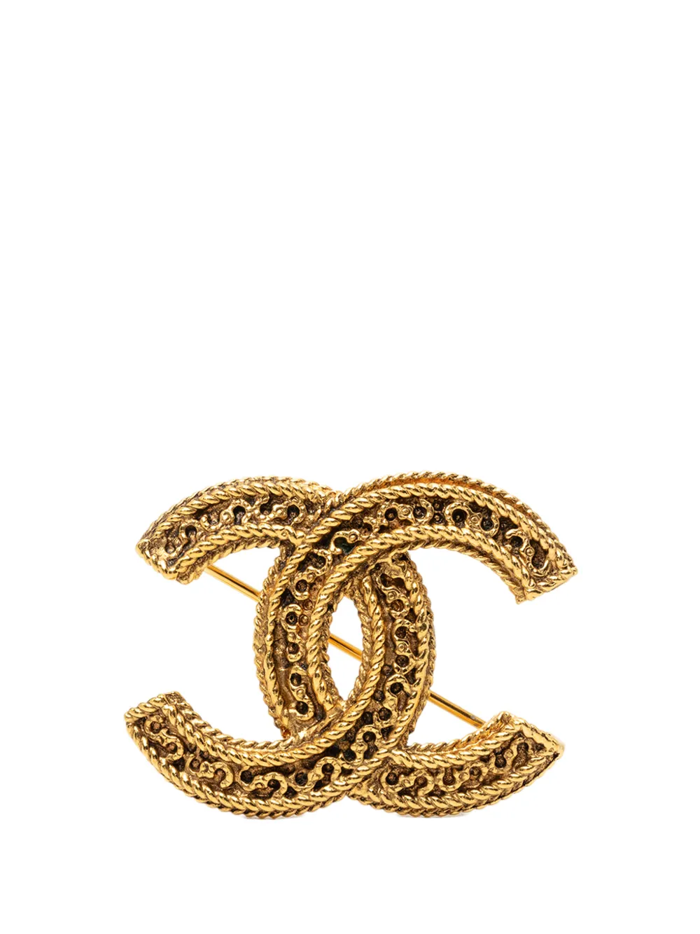 CHANEL Pre-Owned 1970-1980 CC Gold Plated Filigree Brooch costume brooch - Oro
