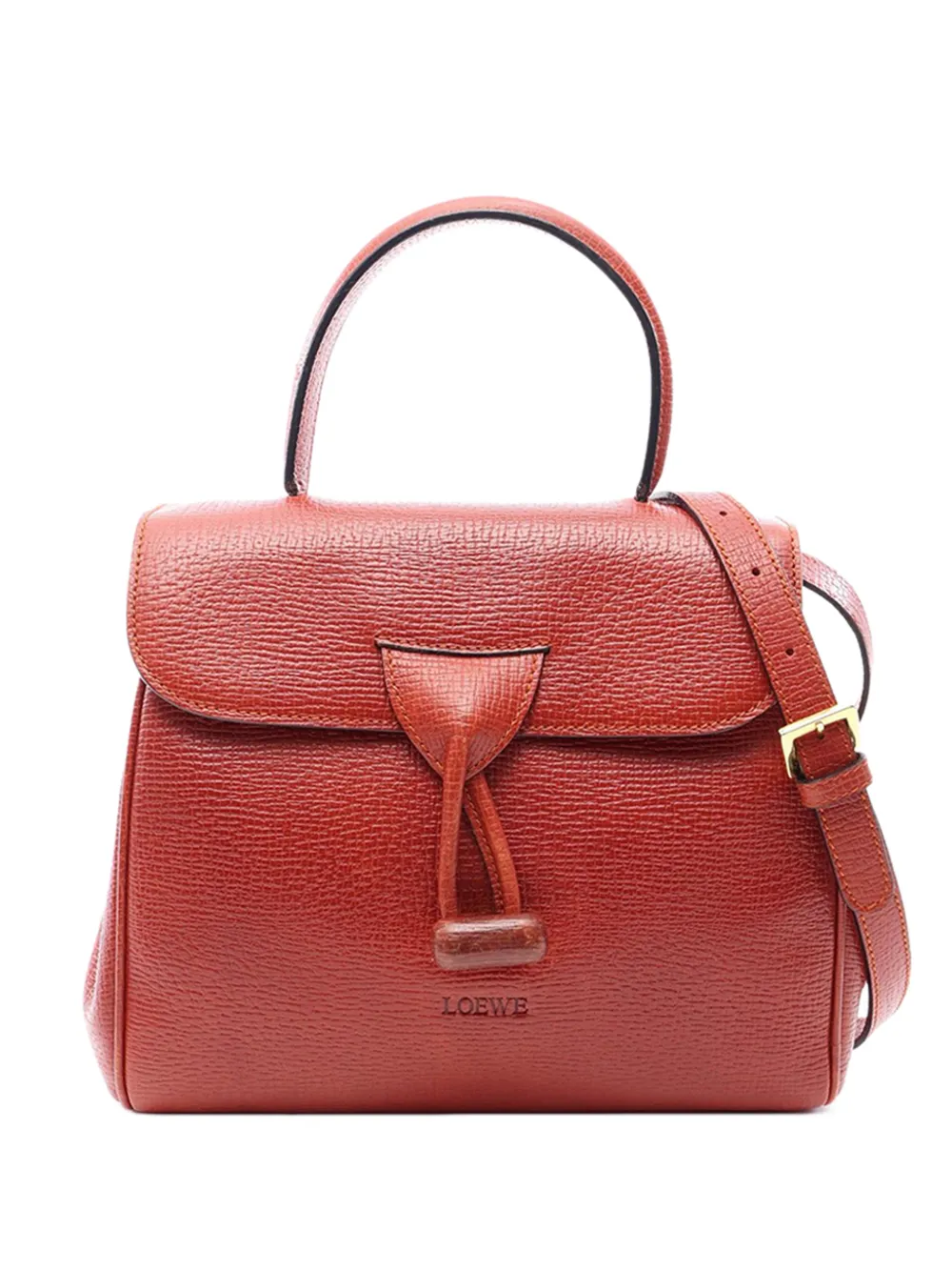 Loewe Pre-Owned 20th Century Grained Calfskin Flap satchel - Rot