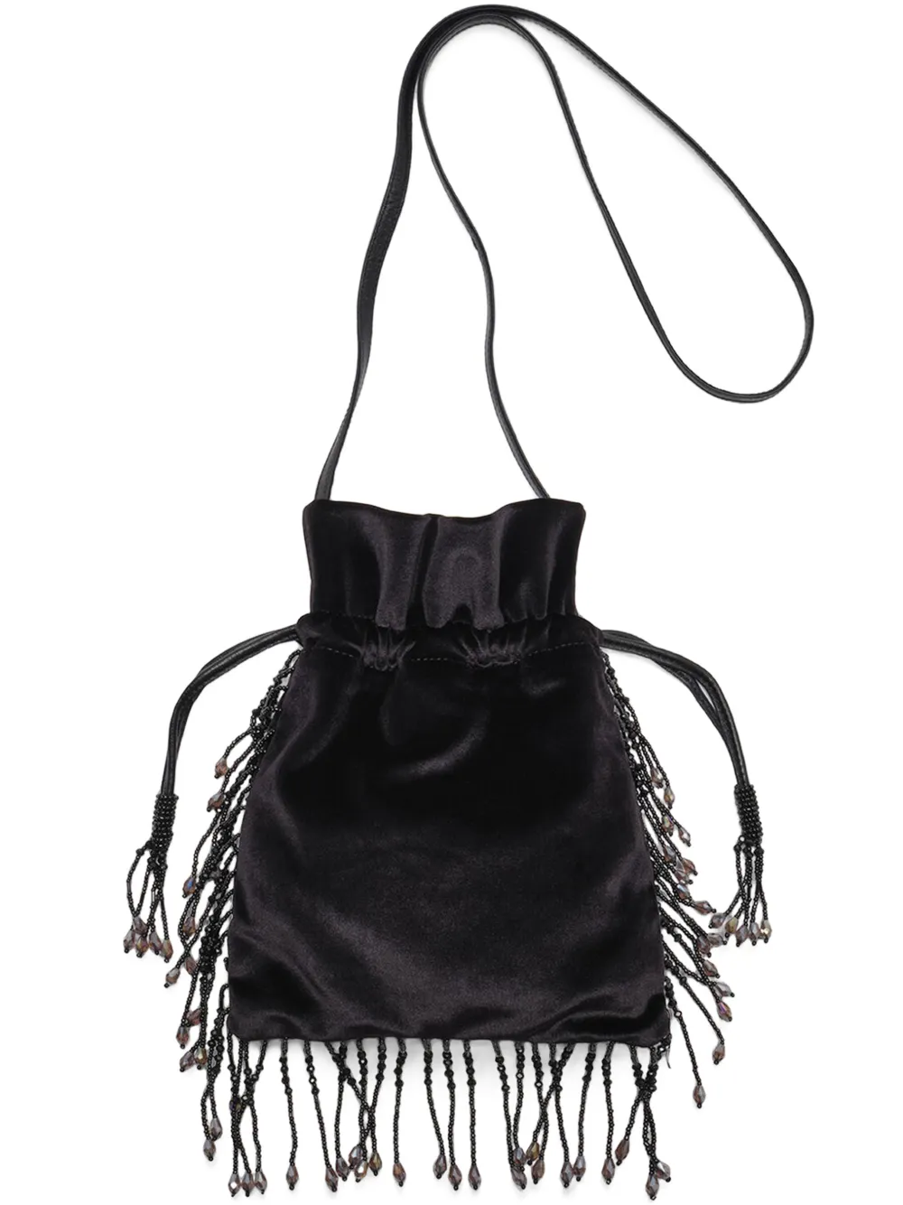 MALIPARMI Rugiada fringe-detail bucket bag - Nero