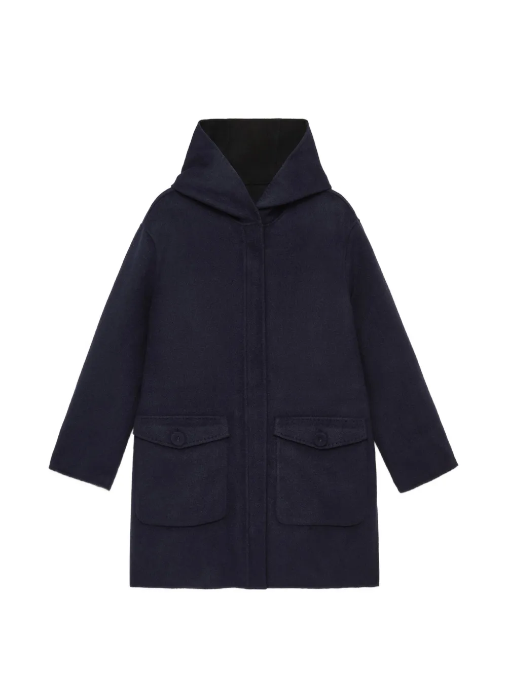 Maliparmi Eversible Hooded Double-wool Jacket In Blue