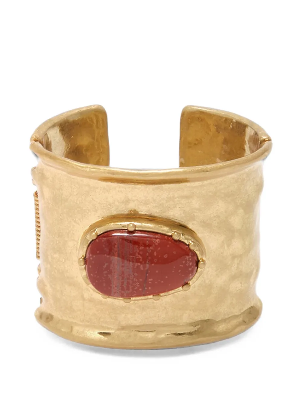 MALIPARMI hammered resin-detail cuff bracelet - Oro