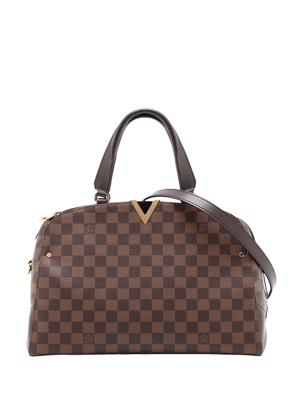 Louis Vuitton Pre-Owned sac porté épaule Damier Ebène Kensington Bowling (2018) - Marron