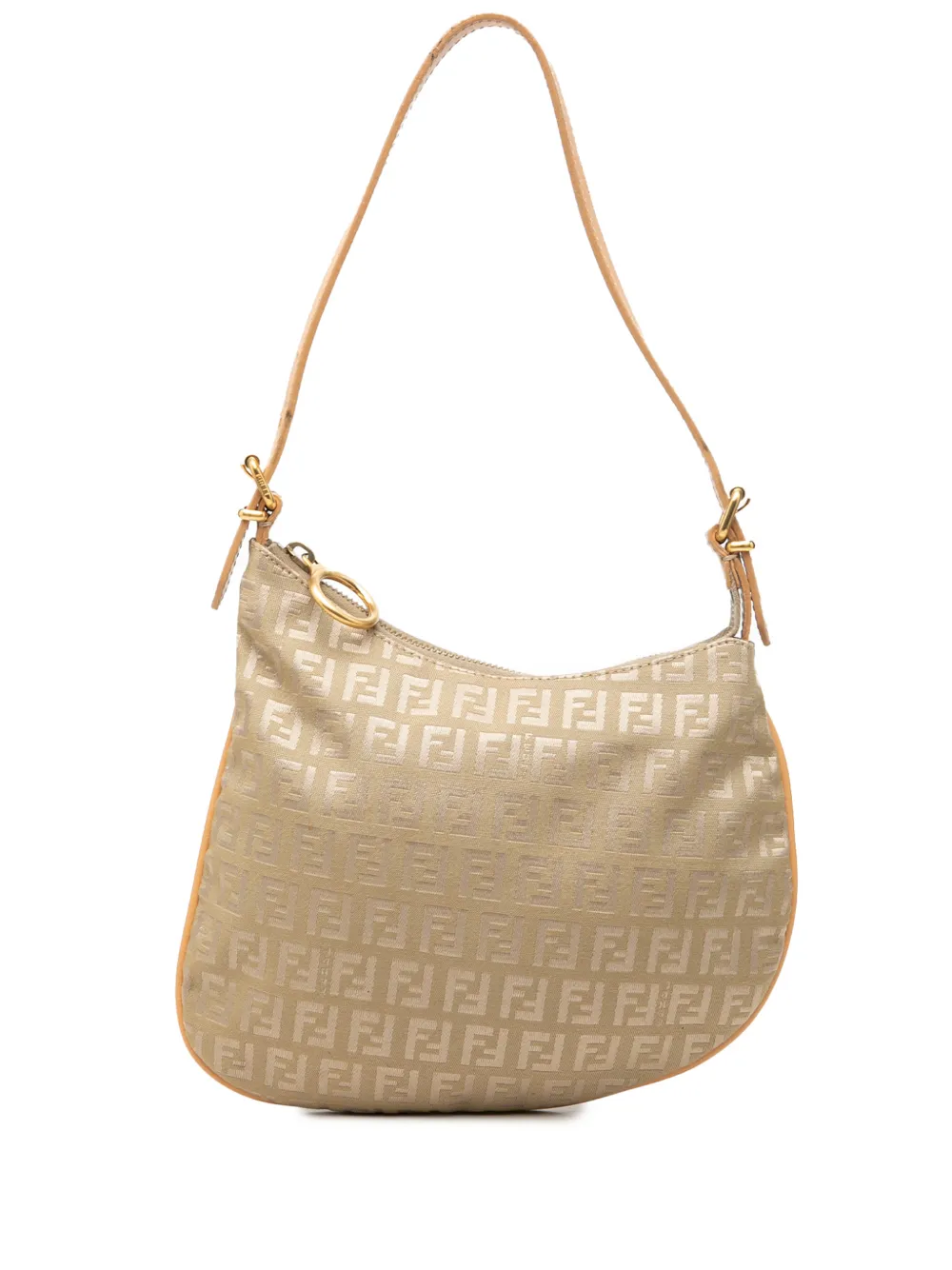 Fendi Pre-Owned 2000-2010 Zucchino Canvas Oyster shoulder bag - Nude