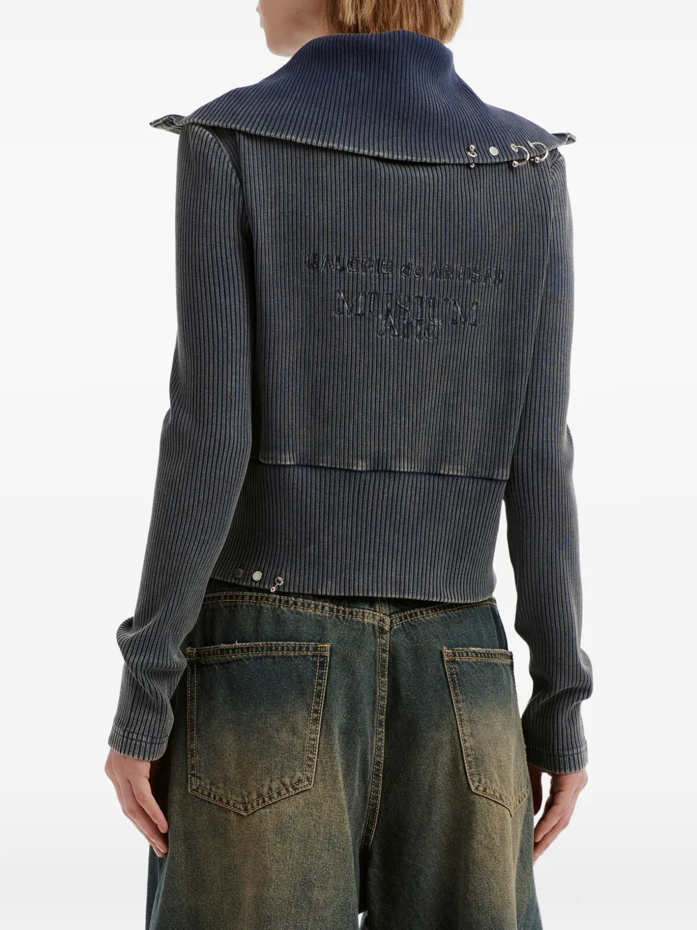 Musium Div. Ribgebreide sweater met rits Blauw