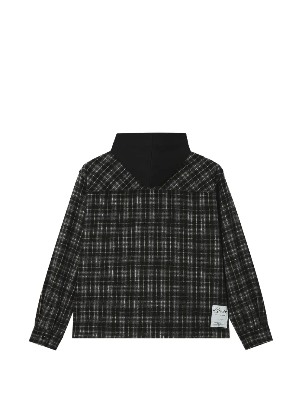 CHOCOOLATE check-pattern hooded jacket Zwart