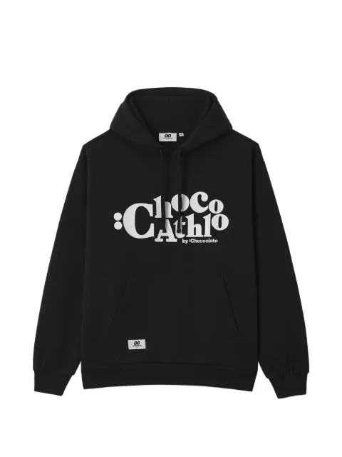 CHOCOOLATE logo-embroidered drawstring hoodie